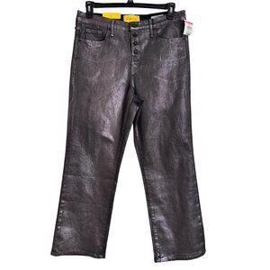 Circus NY High Rise Slim Straight Size 30 Shimmer Stretch Black Silver NWT Sam E